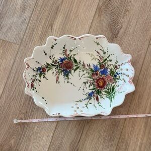 Floral Scalloped Ceramic Hand Made in Greece Server